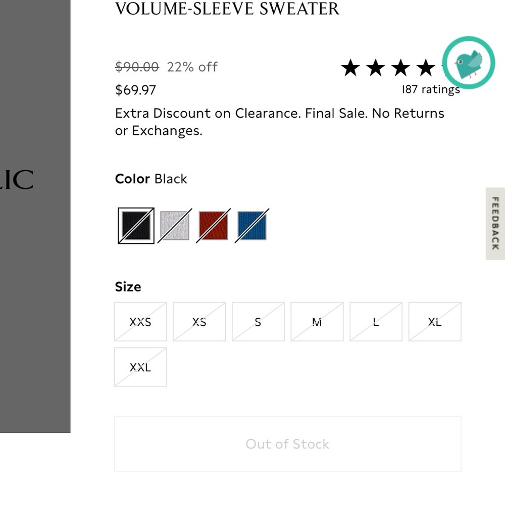 NWOT Banana Republic Volume-Sleeve Sweater - Picture 3 of 10